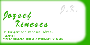 jozsef kincses business card