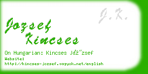 jozsef kincses business card
